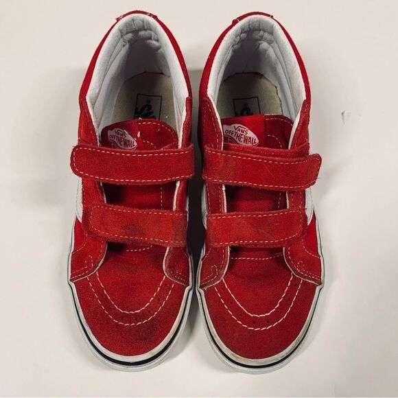Vans SK-8 Mid Shoe Suede Red Strap Kids Size US 3 EU 34 UK2.5 - Picture 2 of 8